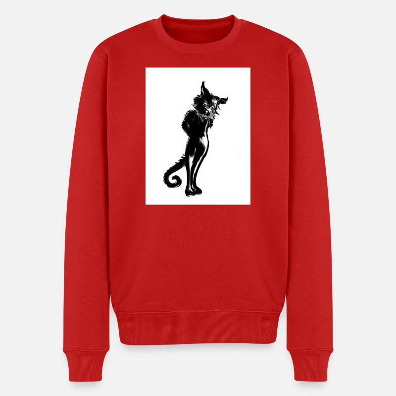 Steh auf, Katzen! - Männer Premium Bio Pullover - Rot