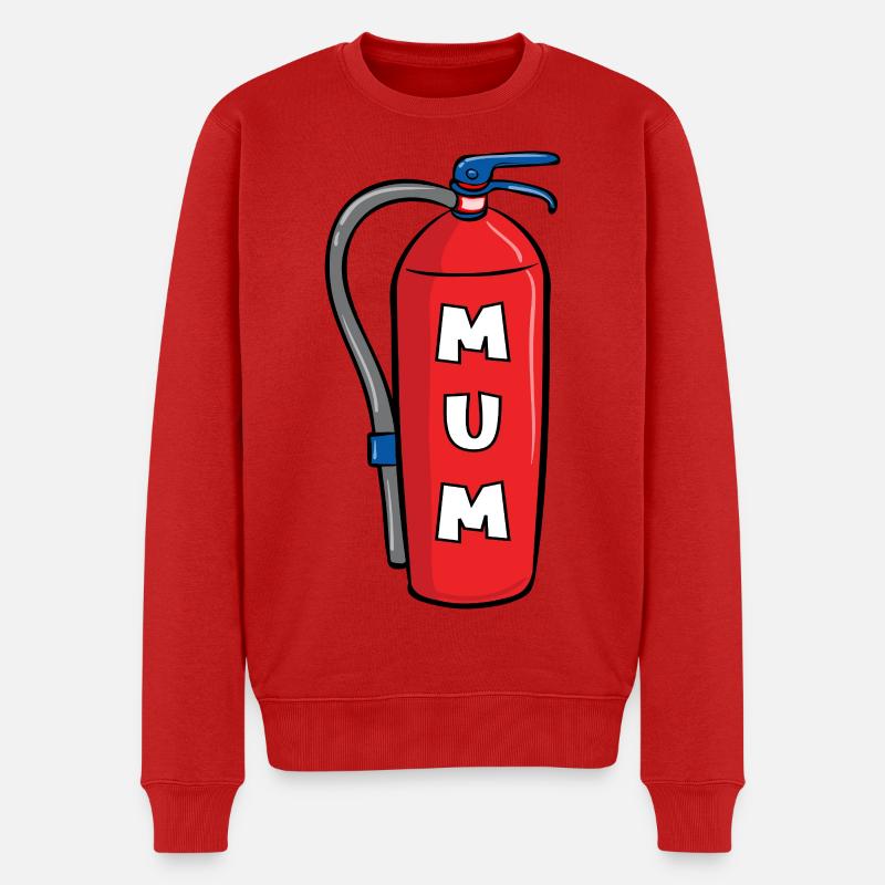 Feuerlöscher-Mama - Männer Premium Bio Pullover - Rot