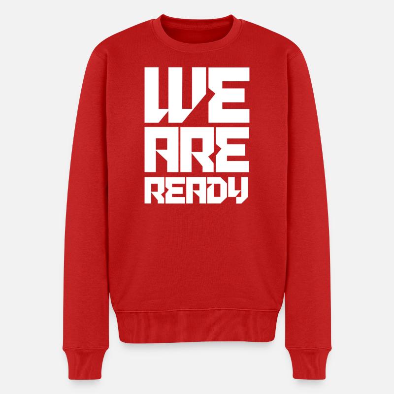 Wir sind bereit, Fußball - Männer Premium Bio Pullover - Rot