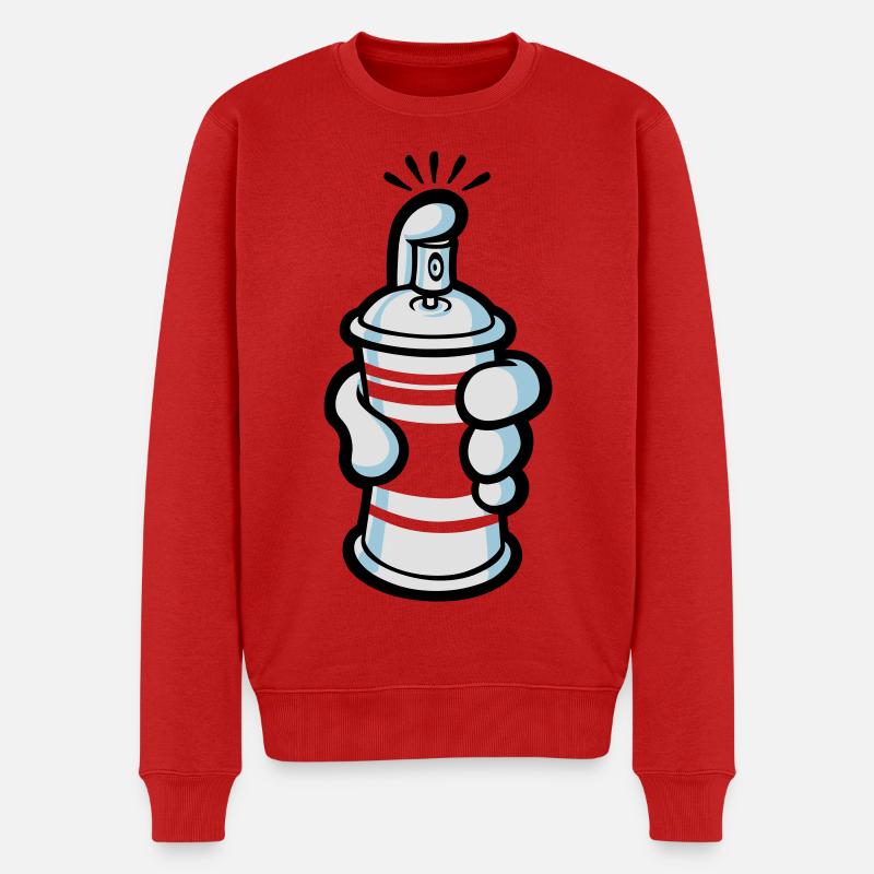 Cartoon paint spray - Männer Premium Bio Pullover - Rot