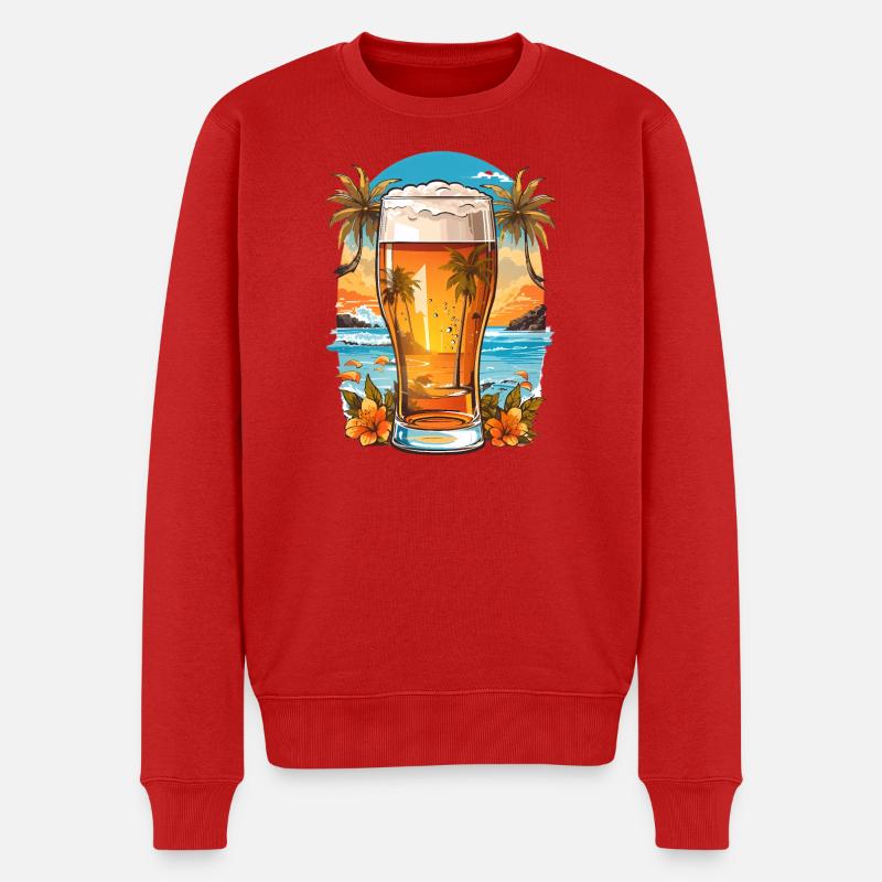 Bière de plage - Pull Premium bio Homme - rouge