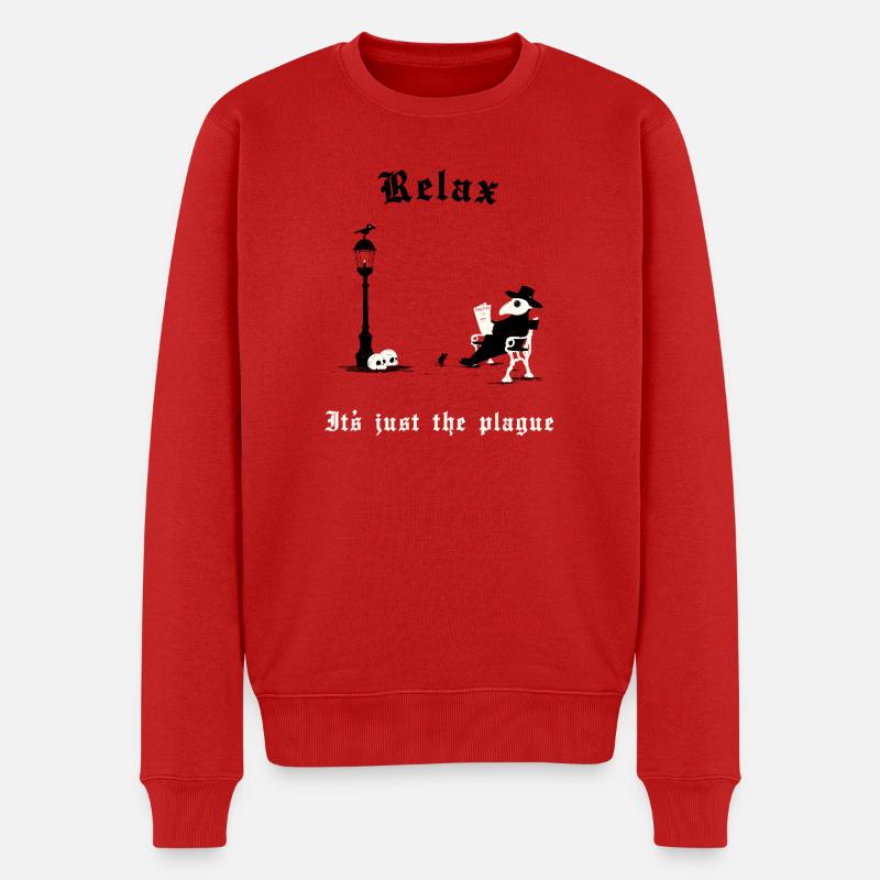 Détendez-vous - C’est juste la peste - Pull Premium bio Homme - rouge