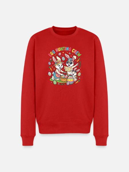 Hoster Bunny Family - Egg Collector - Men's Premium Organic Jumper - red