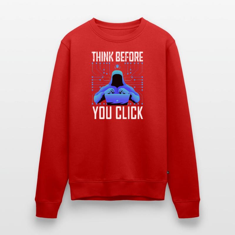 Hacker Hacking Programmer Linux Cybersecurity Data Men's Premium Organic Jumper