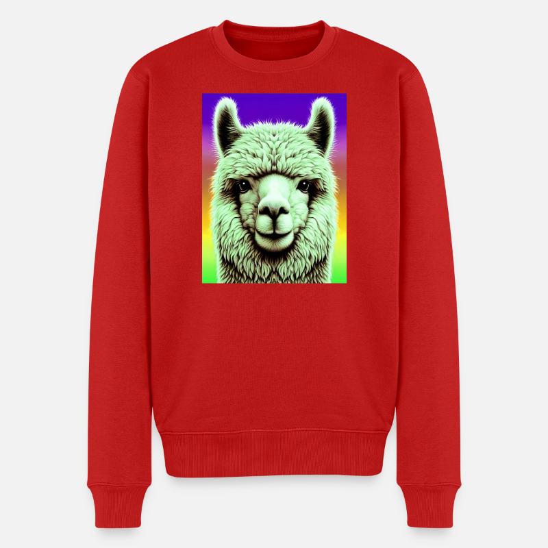 Alpaka - Männer Premium Bio Pullover - Rot