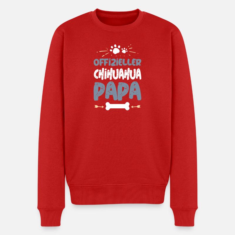 Offizieller Chihuahua Papa - Männer Premium Bio Pullover - Rot
