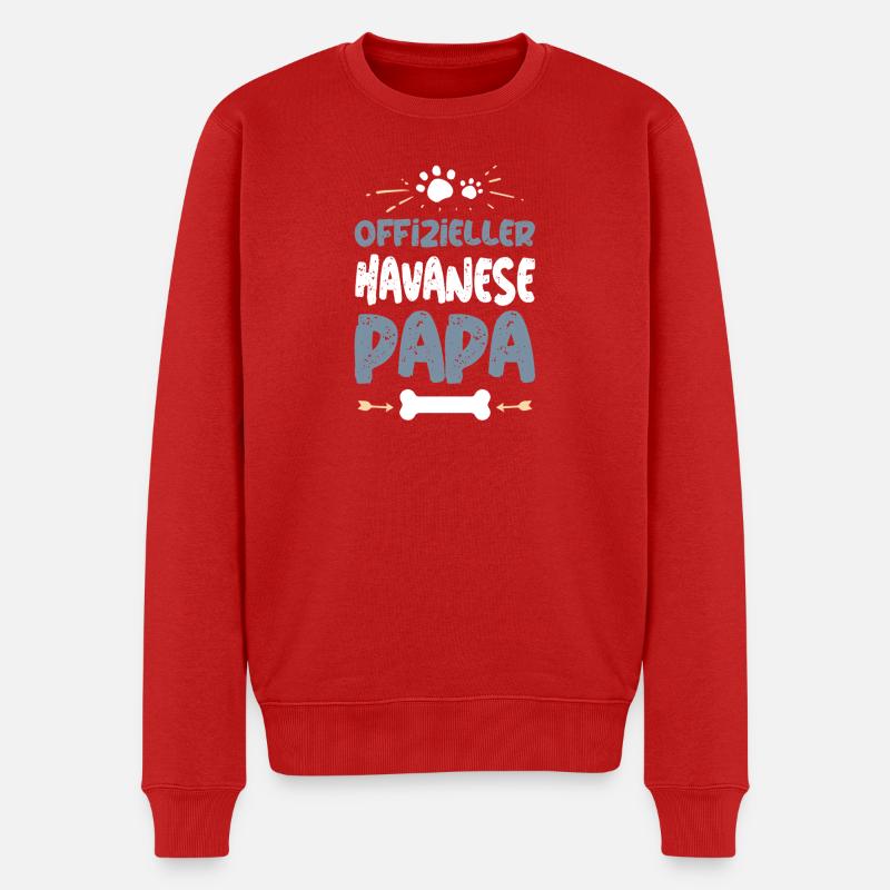 Offizieller Havanese Papa - Männer Premium Bio Pullover - Rot