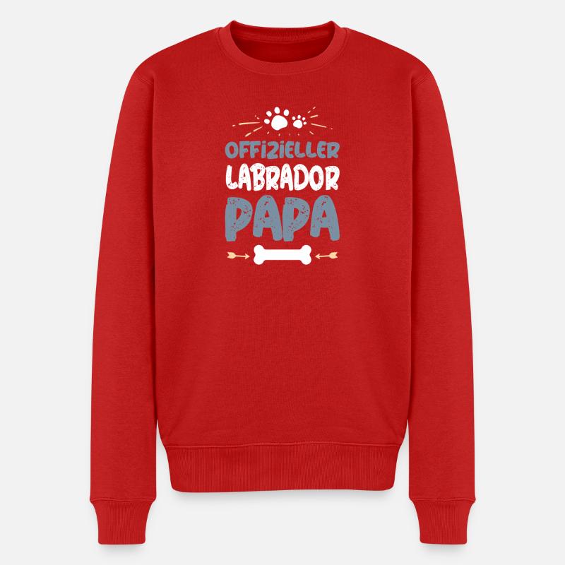 Offizieller Labrador Papa - Männer Premium Bio Pullover - Rot