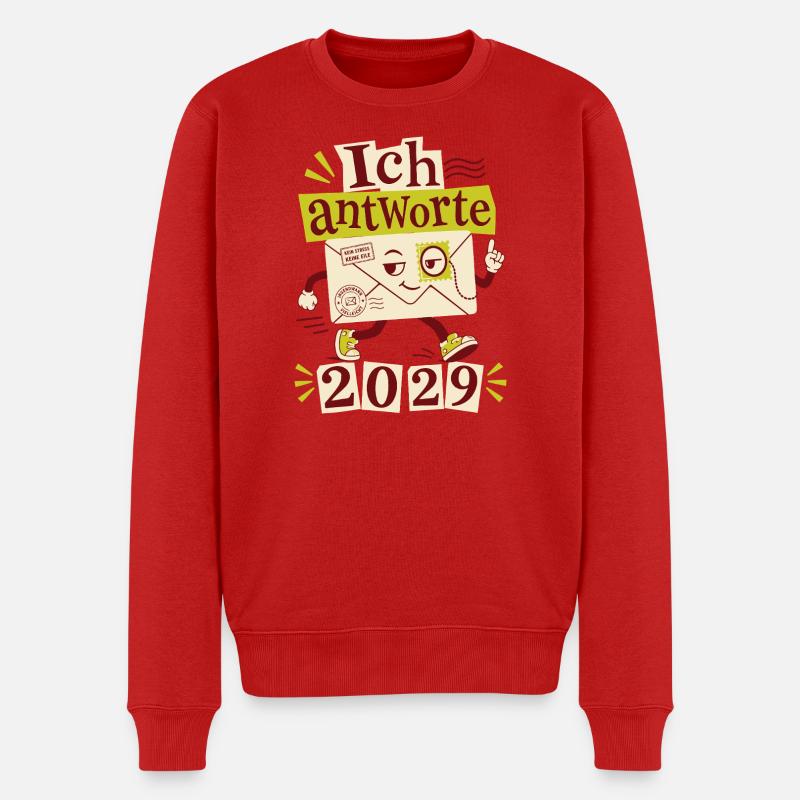 Ich antworte 2029 - Männer Premium Bio Pullover - Rot