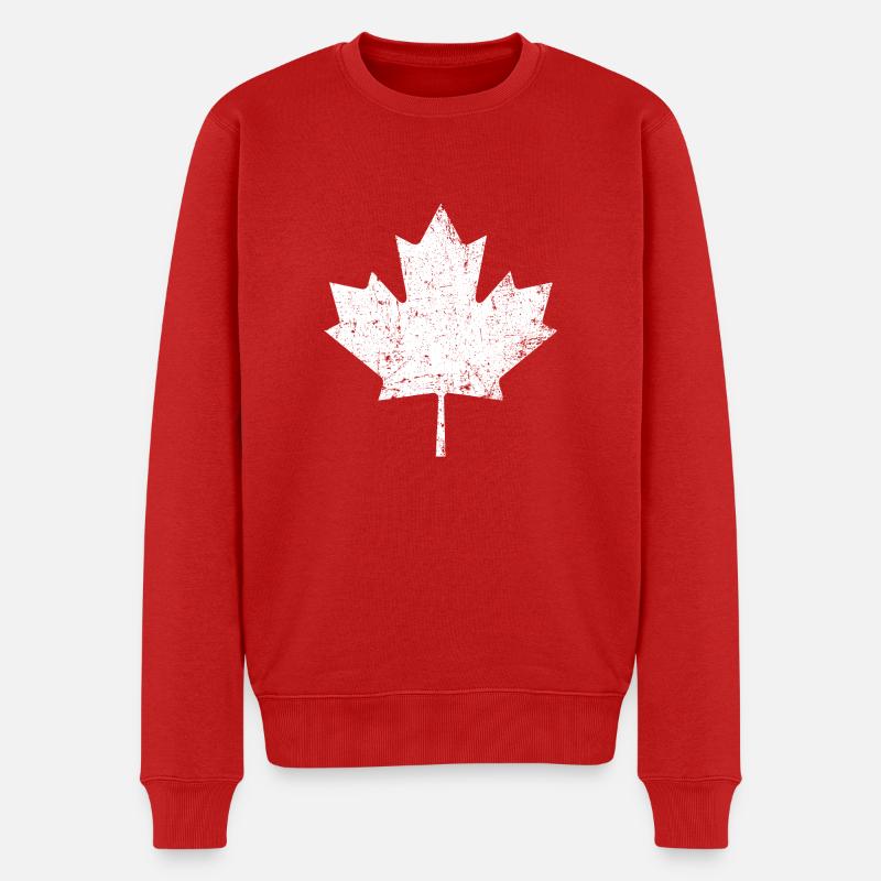 Feuille d’érable vintage - Pull Premium bio Homme - rouge