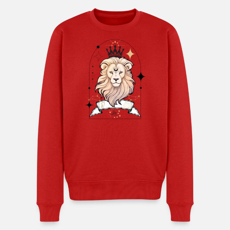 Leo 1 - Männer Premium Bio Pullover - Rot