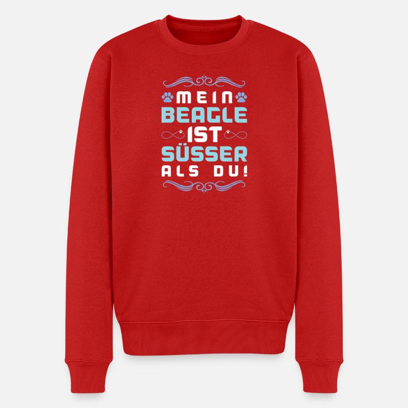 beagle hund spruch - Männer Premium Bio Pullover - Rot