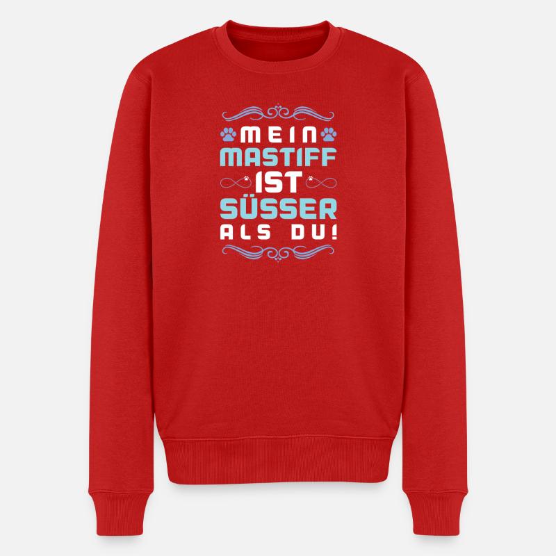 mastiff hund spruch - Männer Premium Bio Pullover - Rot