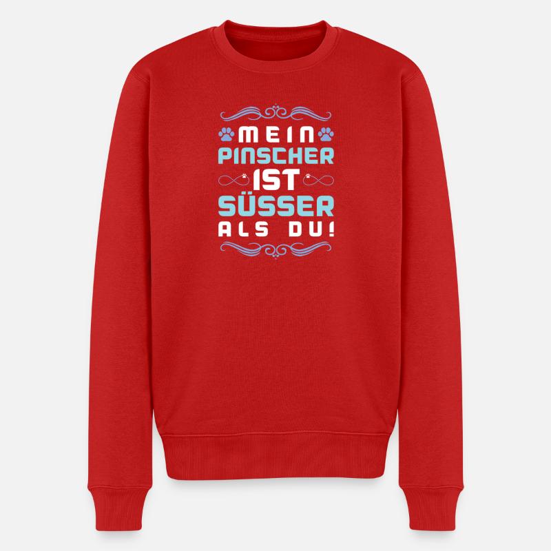 pinscher hund spruch - Männer Premium Bio Pullover - Rot
