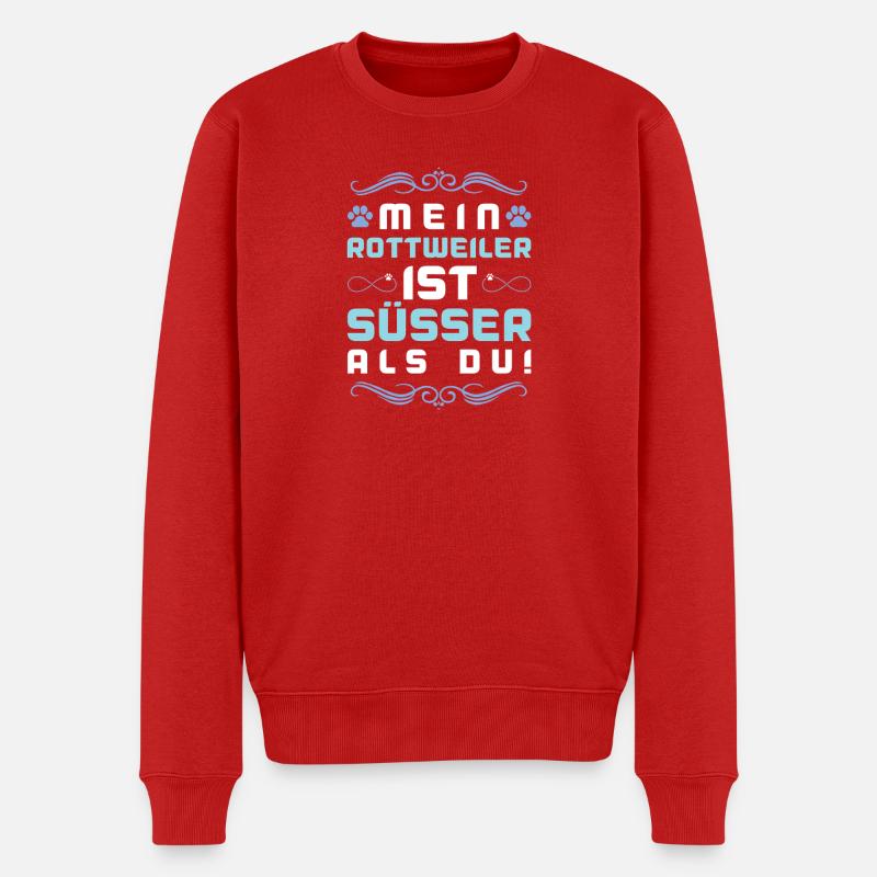 rottweiler hund spruch - Männer Premium Bio Pullover - Rot