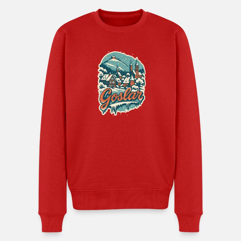 Goslar Winterzauber - Männer Premium Bio Pullover - Rot