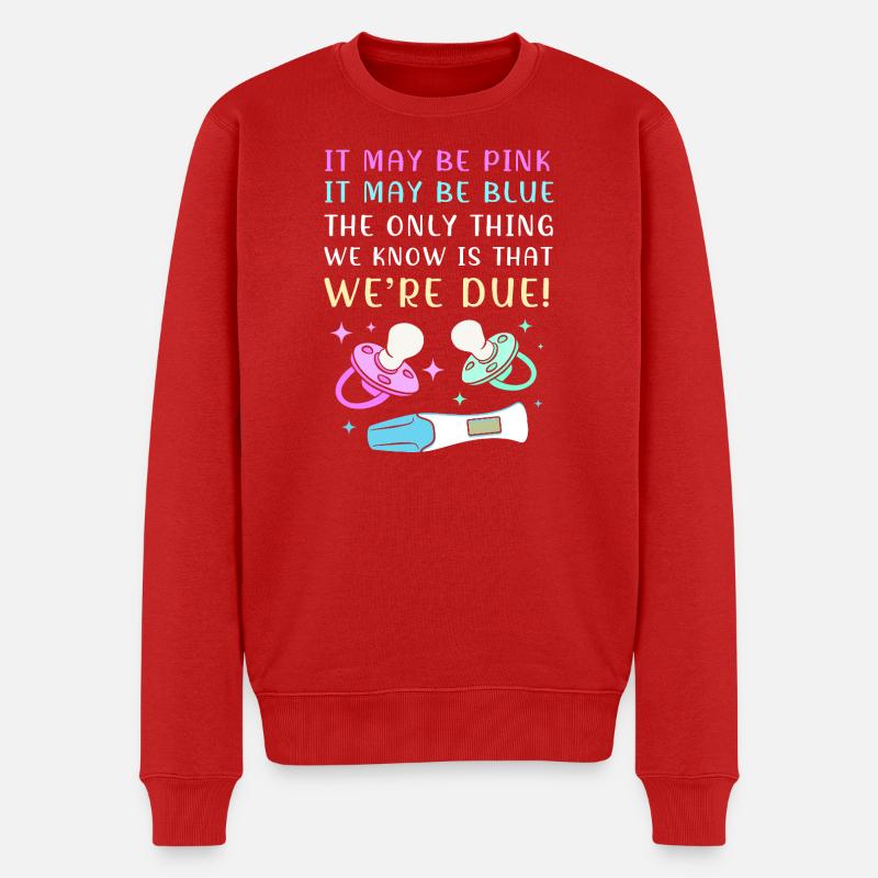 Gender Reveal Silvester - Männer Premium Bio Pullover - Rot