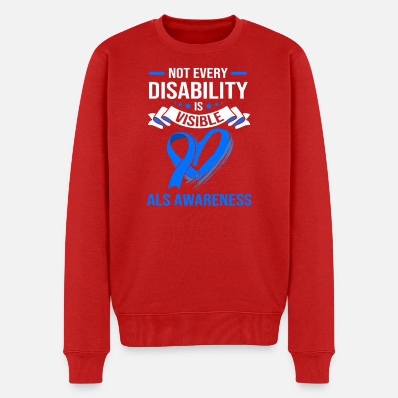 ALS Nervenkrankheit - Männer Premium Bio Pullover - Rot