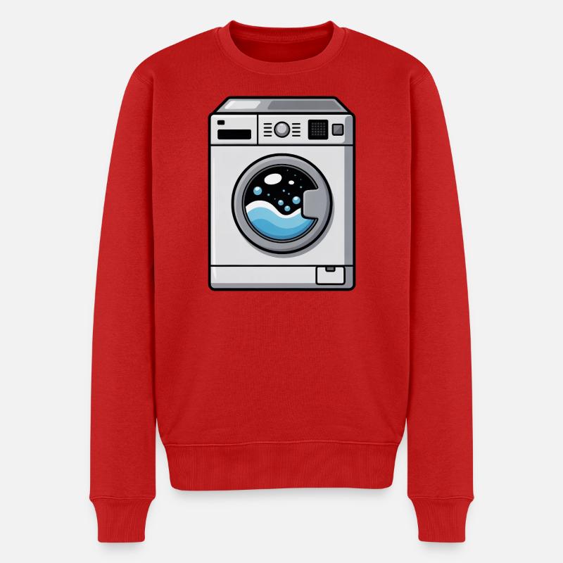 Waschmaschine Comic süß Kawaii - Männer Premium Bio Pullover - Rot