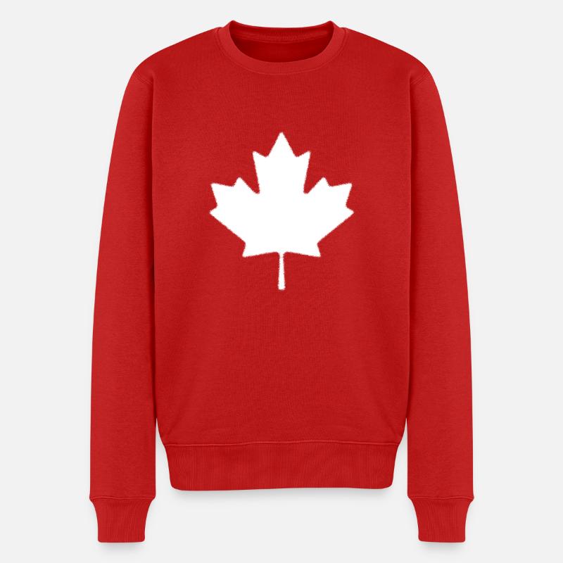 Ahornblatt - Männer Premium Bio Pullover - Rot