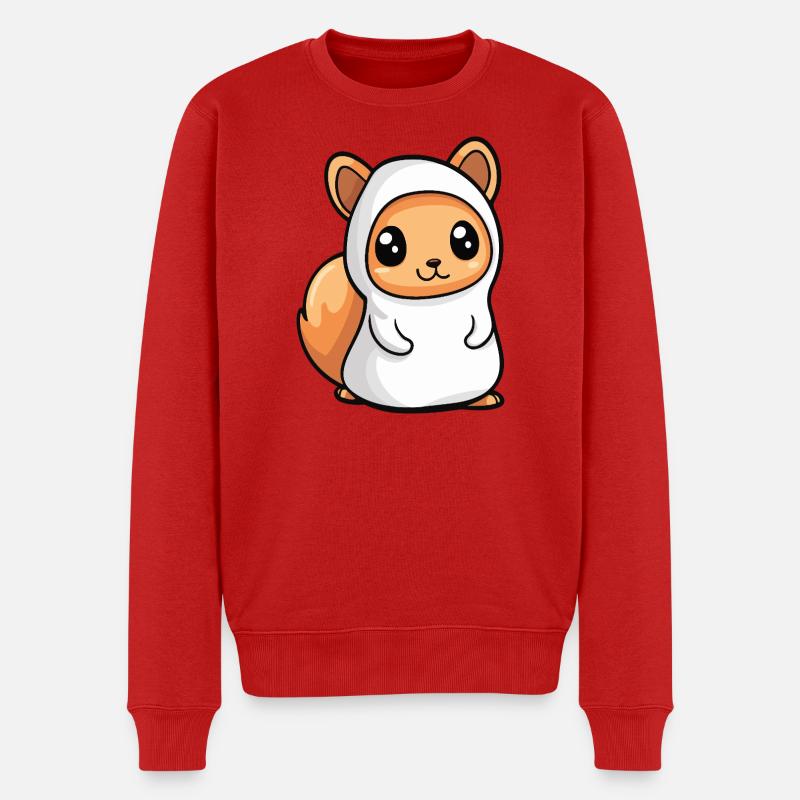Eichhörnchen Halloween Geist - Männer Premium Bio Pullover - Rot