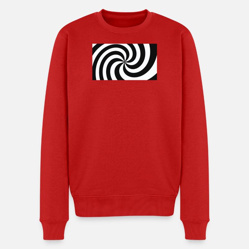 Spiral Noir et Blanc hypnotique - Pull Premium bio Homme - rouge