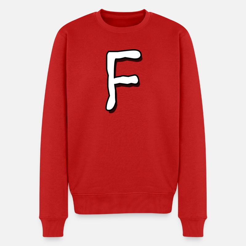 F Buchstabe Halloween Geschenk - Männer Premium Bio Pullover - Rot