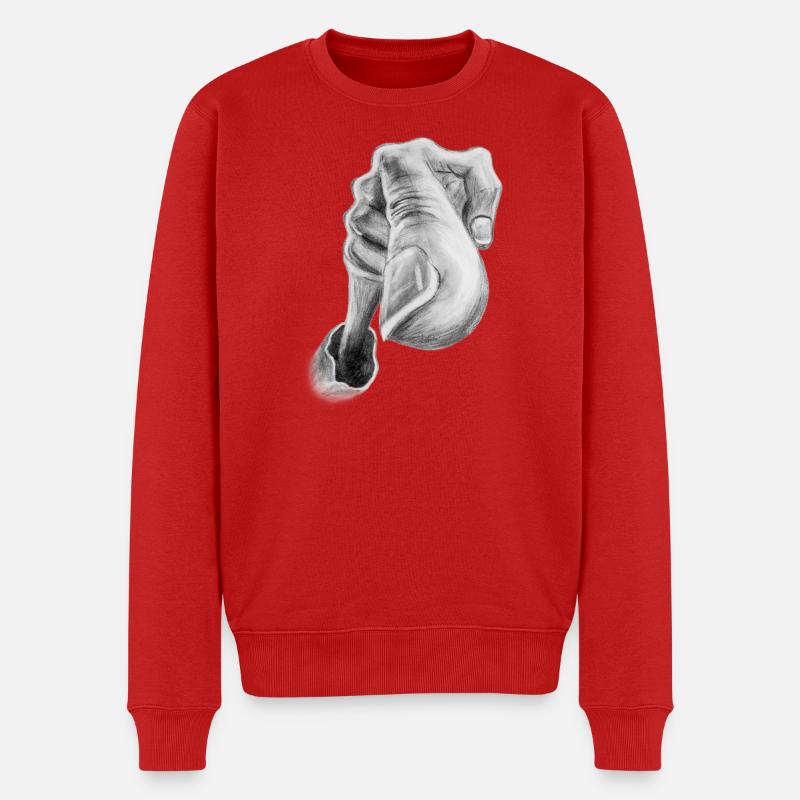 DU!!!! - Männer Premium Bio Pullover - Rot