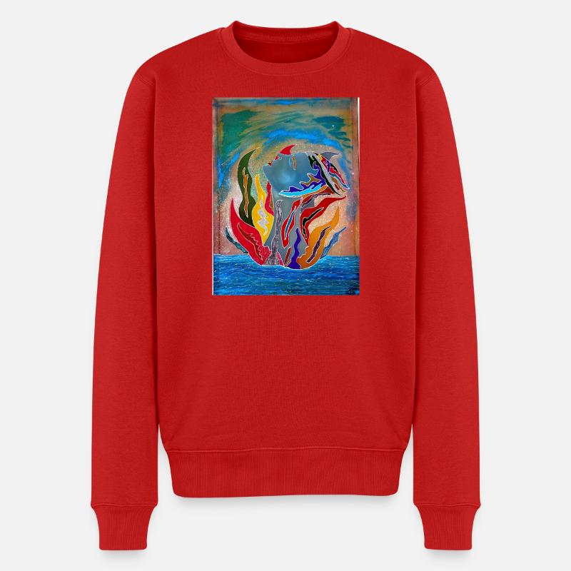 Bunter maritimer Traum - Männer Premium Bio Pullover - Rot