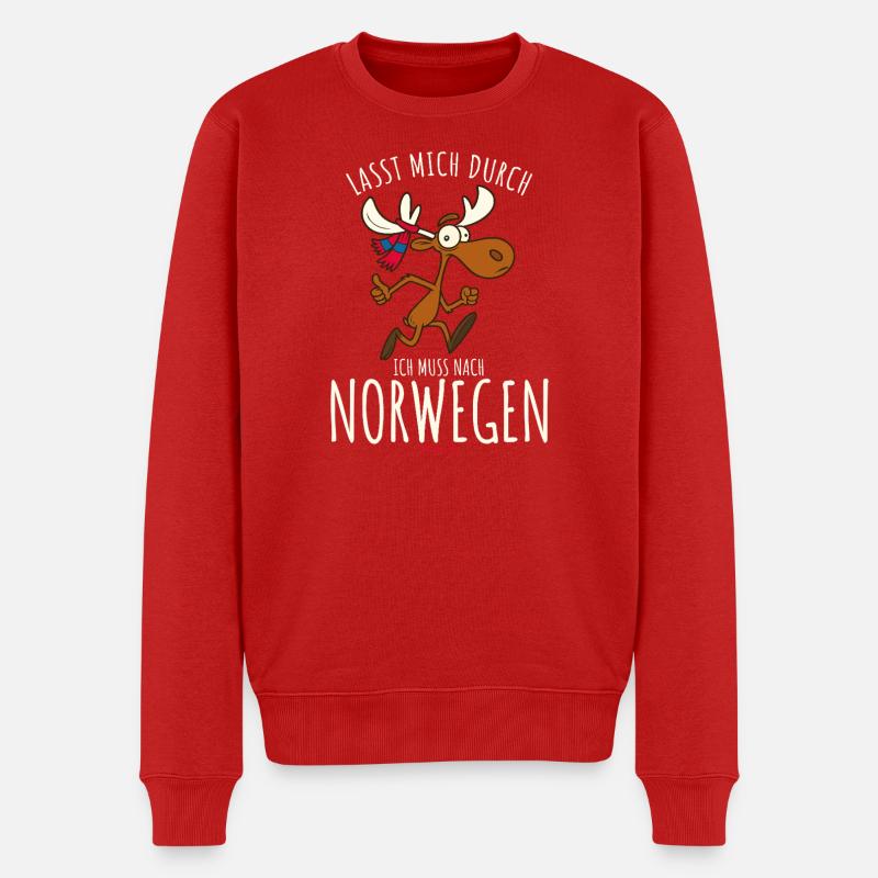 Lasst mich durch ich muss nach Norwegen - Männer Premium Bio Pullover - Rot