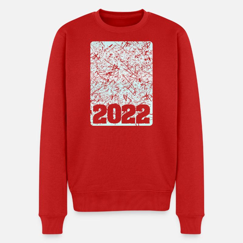 Nummer 2022 - Männer Premium Bio Pullover - Rot