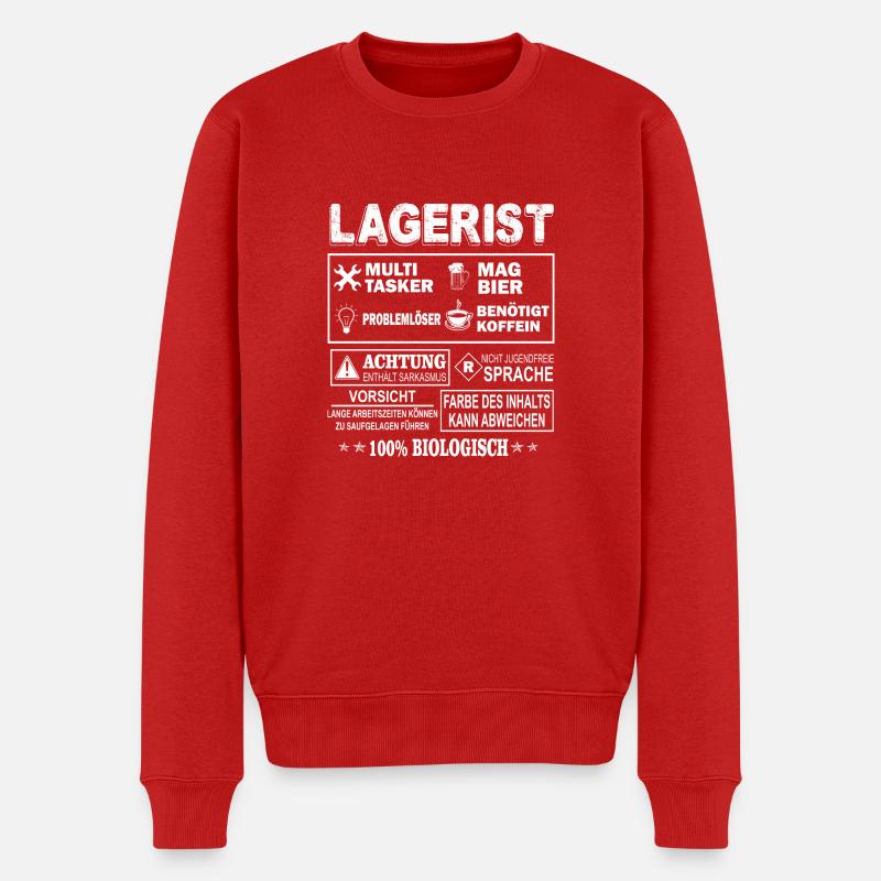 Lagerist - Männer Premium Bio Pullover - Rot