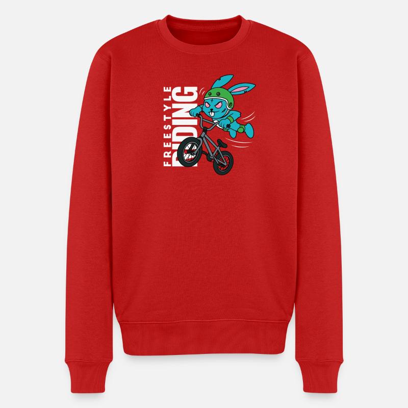 Lapin BMX Freestyle - Extreme Riding Design - Pull Premium bio Homme - rouge