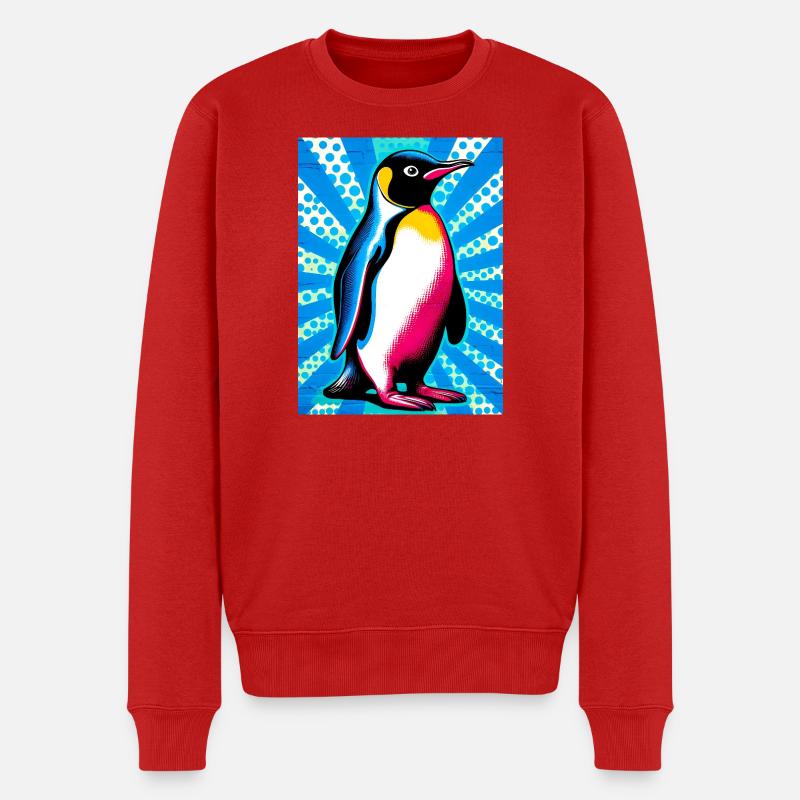 Pinguin - Männer Premium Bio Pullover - Rot