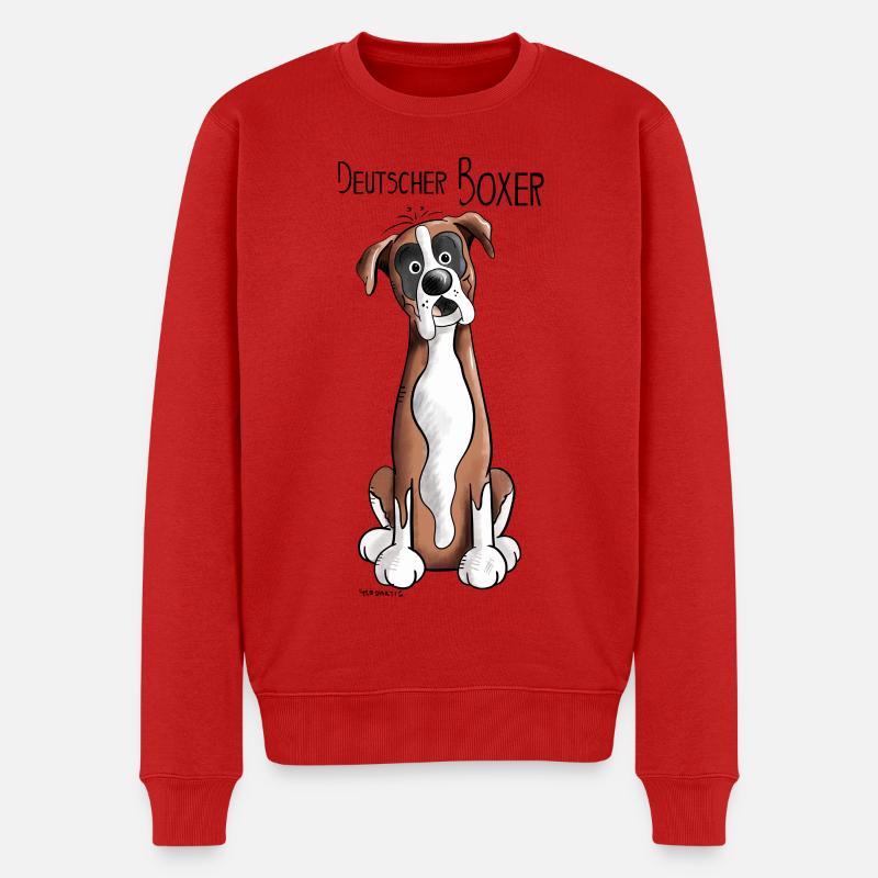 Happy Deutscher Boxer - Männer Premium Bio Pullover - Rot