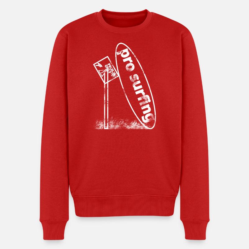 Verfallendes Surfbrett - Männer Premium Bio Pullover - Rot