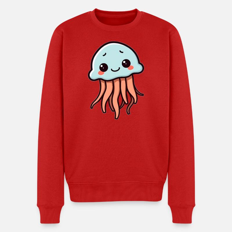 Qualle - Männer Premium Bio Pullover - Rot