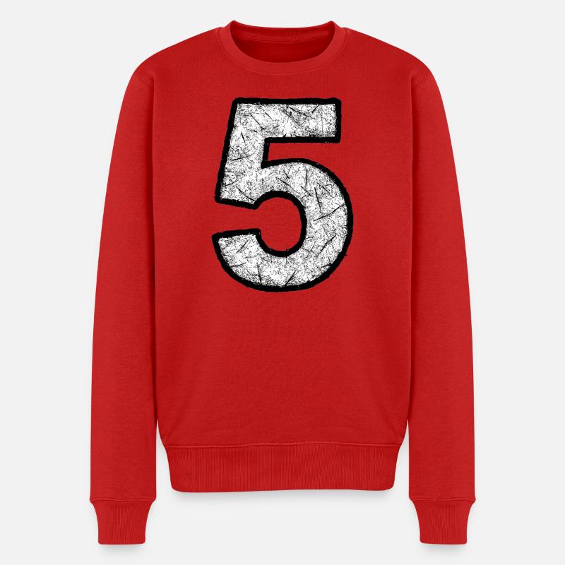 Fünf Grunge Textur - Männer Premium Bio Pullover - Rot