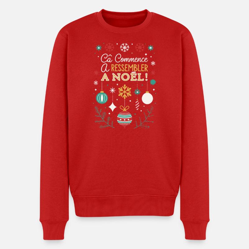 Ça Commence À Ressembler Noël - Pull Premium bio Homme - rouge