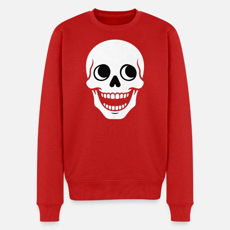 Totenkopf - Männer Premium Bio Pullover - Rot