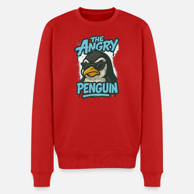 Le Pingouin Agaçant - Pull Premium bio Homme - rouge