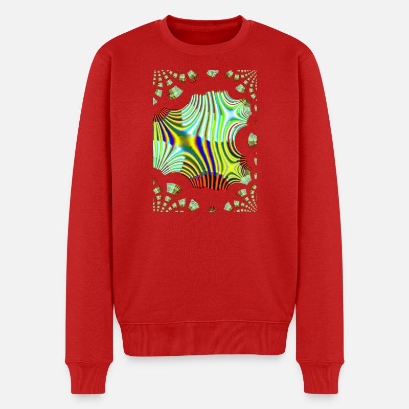 Motif de vagues néon psychédéliques - Pull Premium bio Homme - rouge