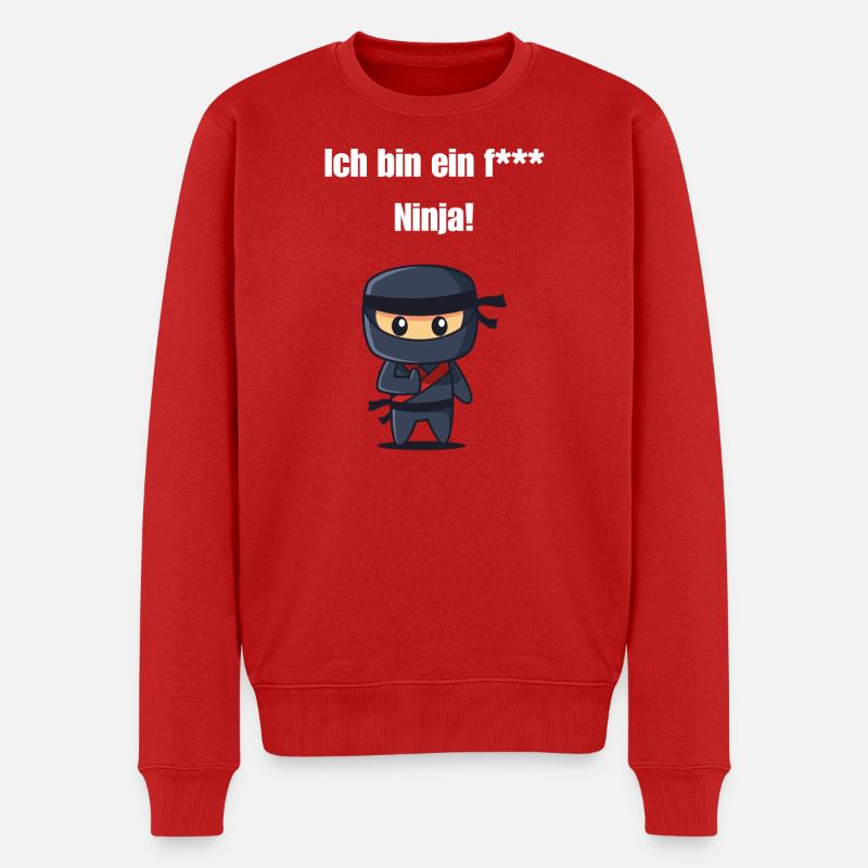 Ich bin ein f*** Ninja! - Männer Premium Bio Pullover - Rot