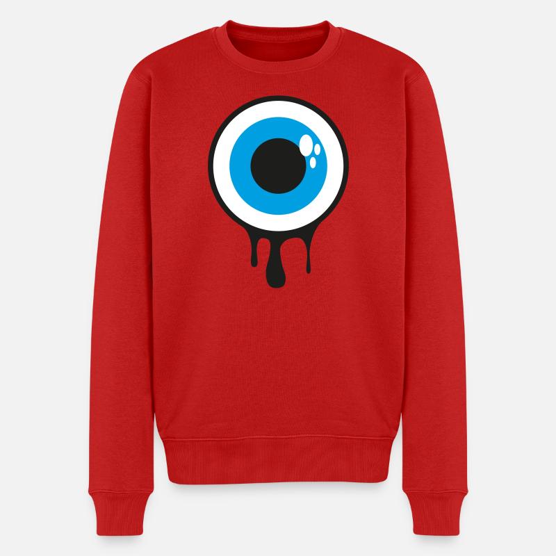 Dripping Eye - Männer Premium Bio Pullover - Rot