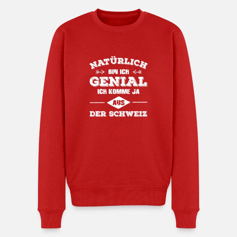 Schweiz - Männer Premium Bio Pullover - Rot