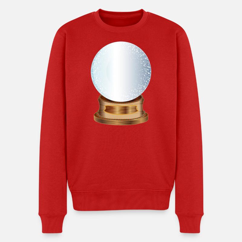 leere nostalgische Schneekugel zum Beschriften - Männer Premium Bio Pullover - Rot