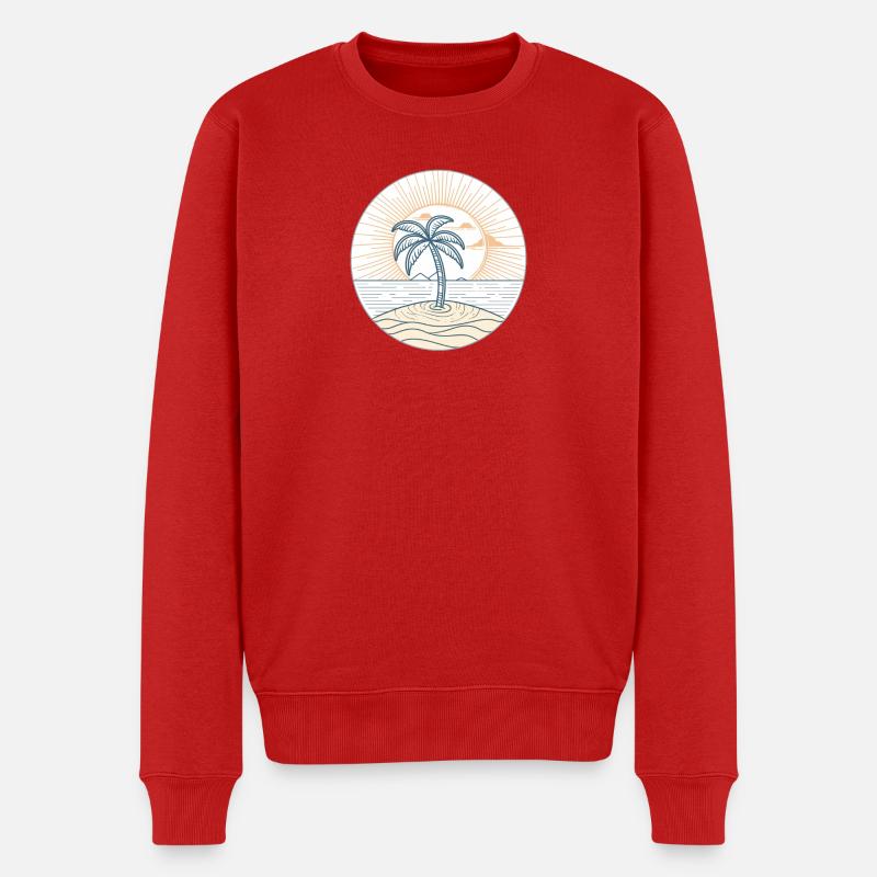 Sonneninsel Palmenkreis - Männer Premium Bio Pullover - Rot