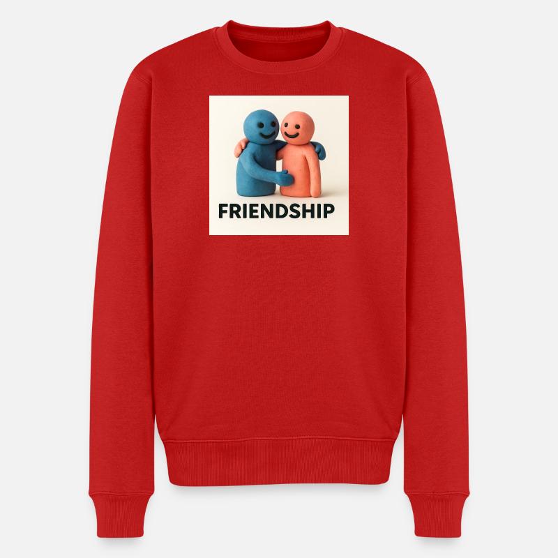 Liebenswerte Freundschaft Tonfiguren - Männer Premium Bio Pullover - Rot