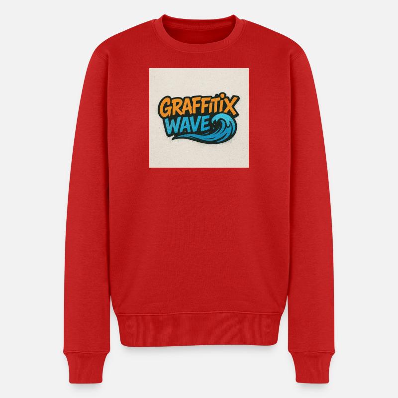 Graffitix Welle Graffiti Logo - Männer Premium Bio Pullover - Rot