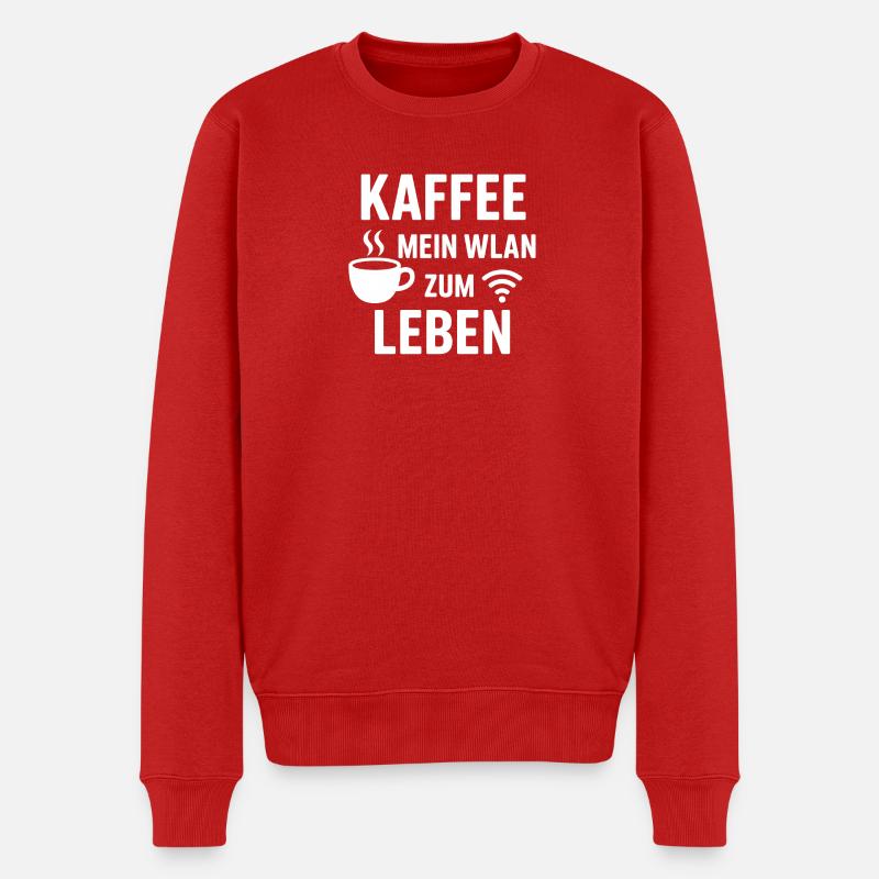 Kaffee WLAN Zum Leben - Männer Premium Bio Pullover - Rot